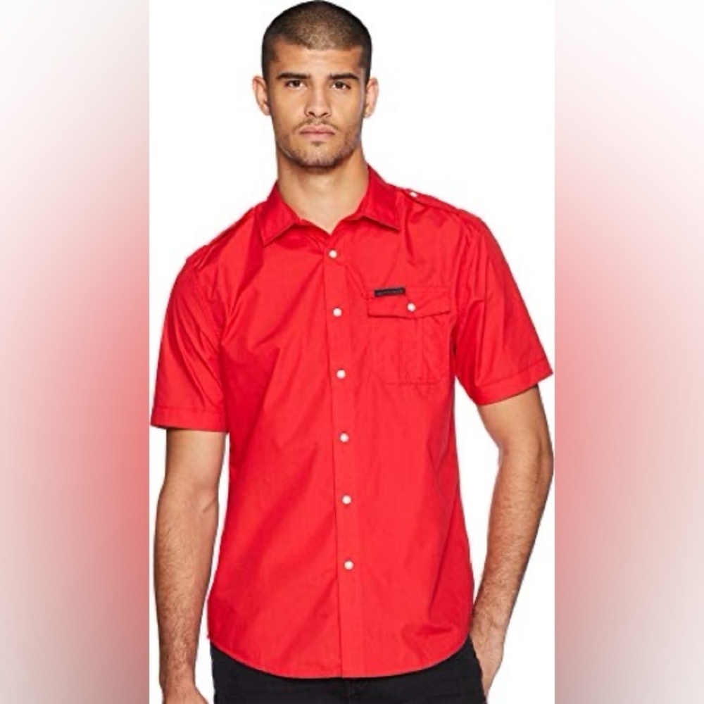 Sean John Red Casual Button Down Shirt